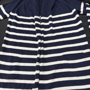 Talbots Navy Blue/White Stripe Knit Cardigan, Size XS